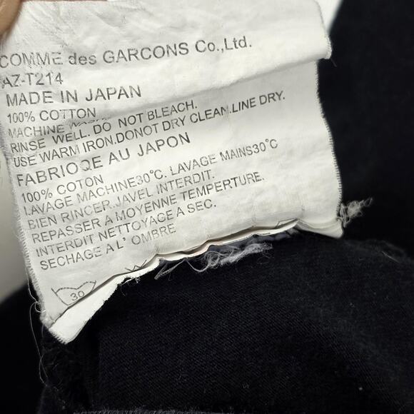 Comme des Garcons Play Shirt Mens Small Black Red Heart Made in Japan AZ-T214 - Picture 9 of 10